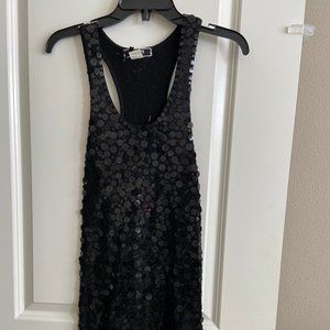 Black Sequins Sexy Sleeveless Dress in S